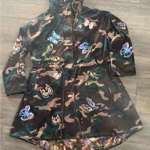 Camouflage Butterfly Print Jacket